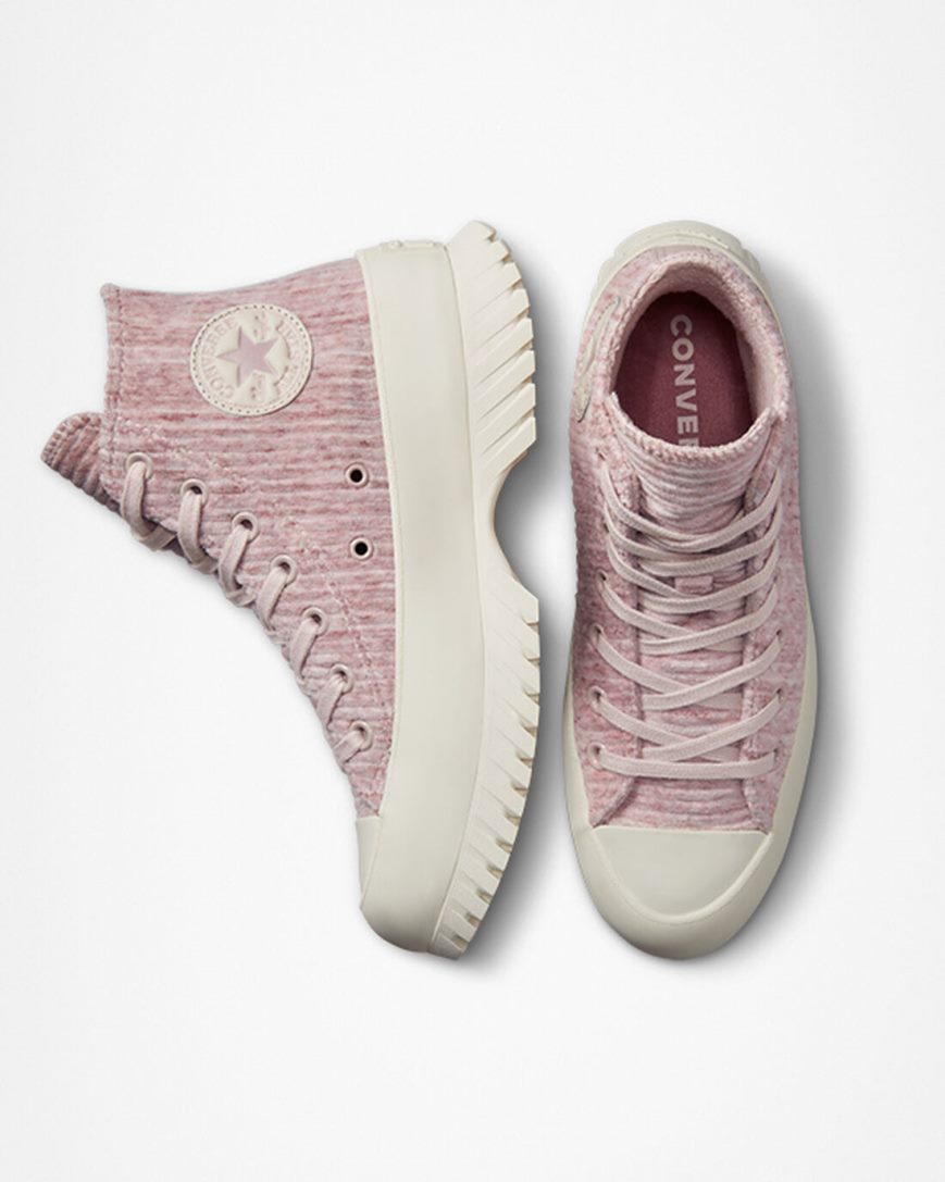 Dámské Boty Vysoké Converse Chuck Taylor All Star Lugged 2.0 Velour Šedé | CZ AQGY12